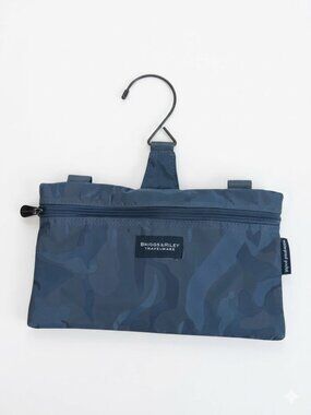 Briggs & Riley Travelware Toiletry Bag Snap On Gray Nylon Compact With Hanger